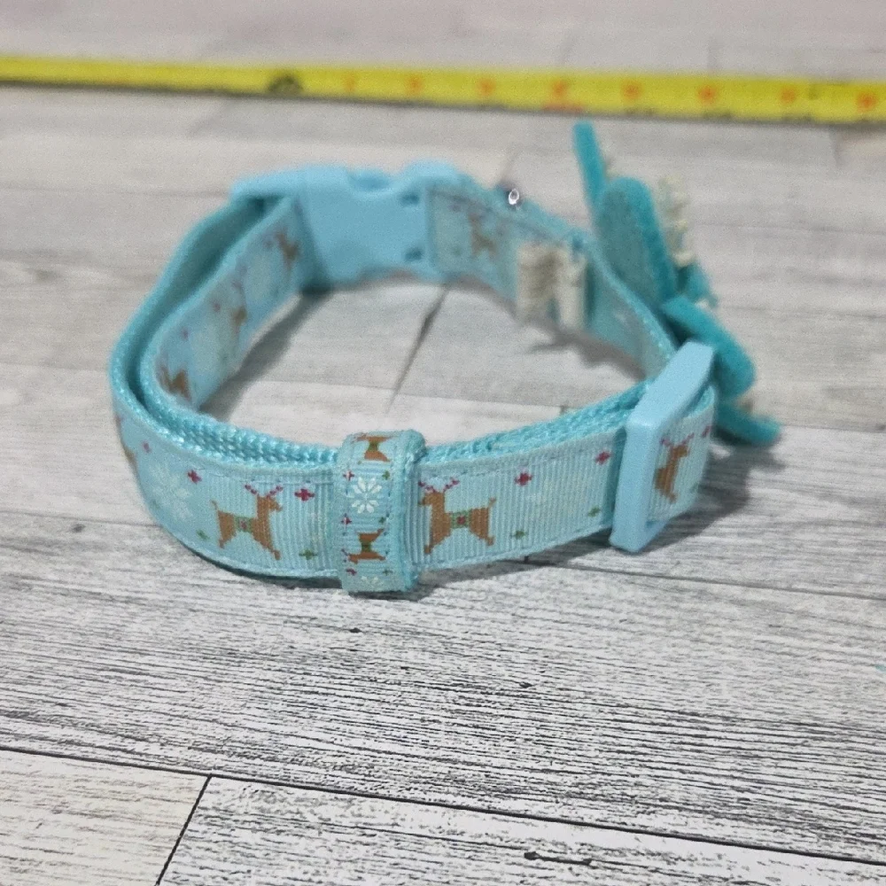 Martha Stewart Turquoise Pet Collar with Snowflake Accent